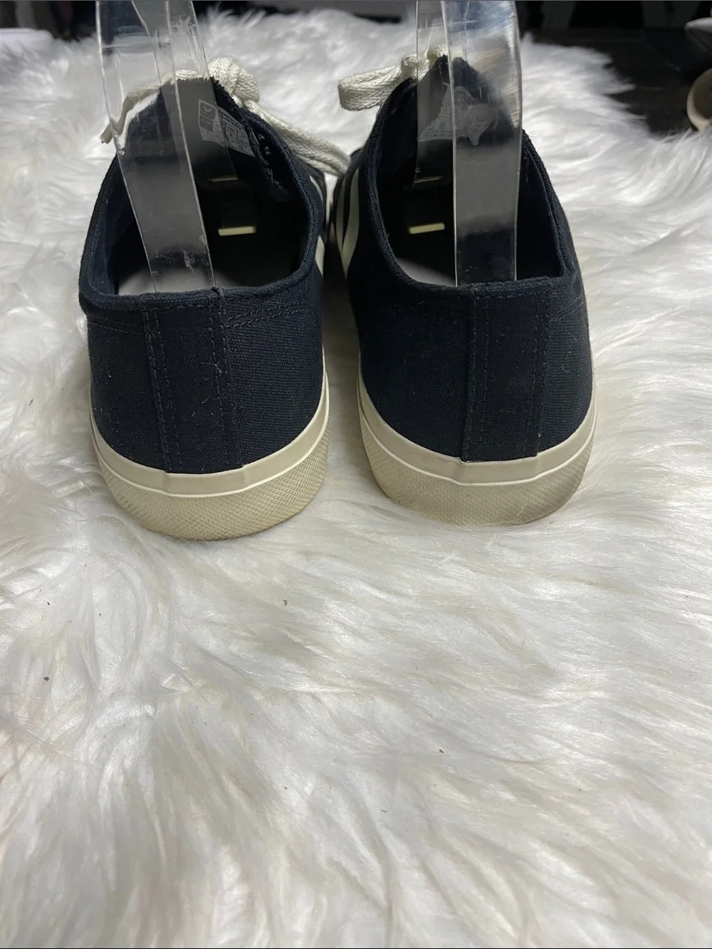 Veja Black Canvas V-10 Style Sneakers with White Accents